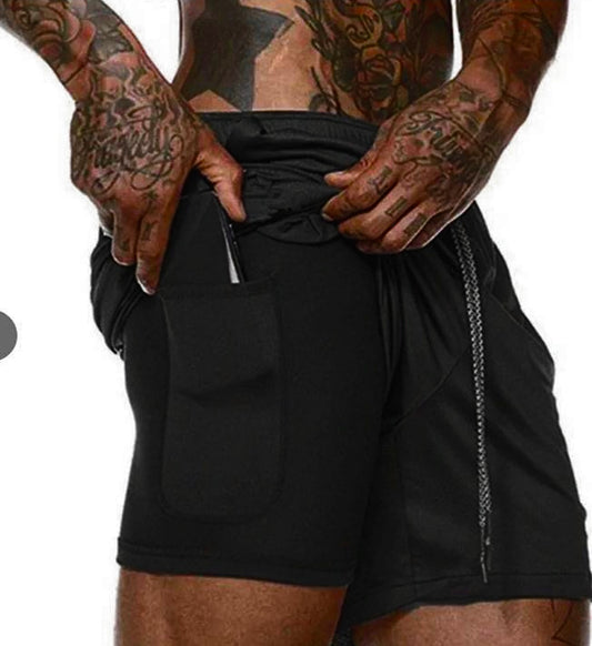 Mens Fitness Gym Shorts with Pockets Quick-drying Breathable